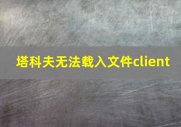 塔科夫无法载入文件client