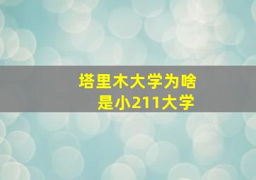 塔里木大学为啥是小211大学