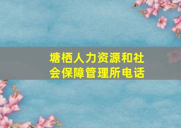 塘栖人力资源和社会保障管理所电话