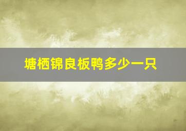 塘栖锦良板鸭多少一只