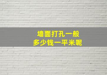 墙面打孔一般多少钱一平米呢