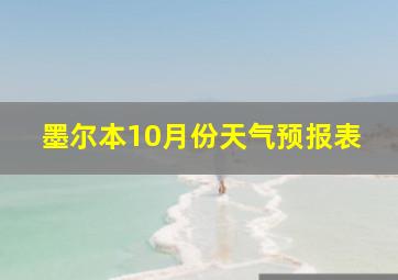 墨尔本10月份天气预报表