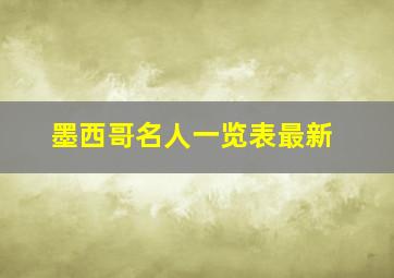 墨西哥名人一览表最新