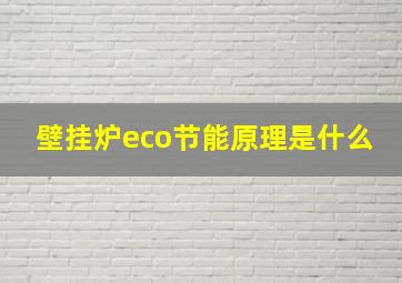 壁挂炉eco节能原理是什么