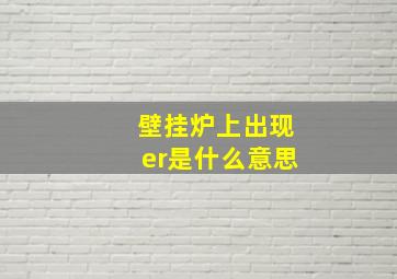 壁挂炉上出现er是什么意思