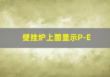 壁挂炉上面显示P-E