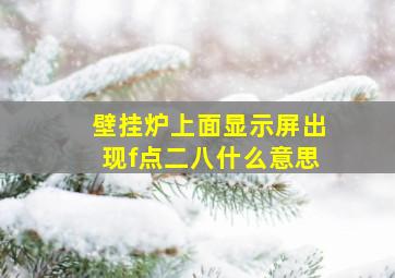 壁挂炉上面显示屏出现f点二八什么意思