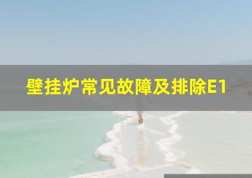 壁挂炉常见故障及排除E1