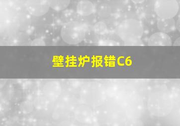 壁挂炉报错C6