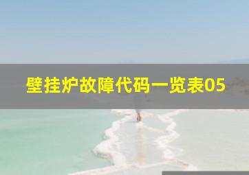 壁挂炉故障代码一览表05