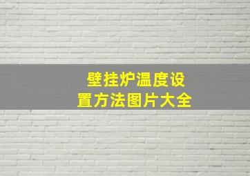 壁挂炉温度设置方法图片大全