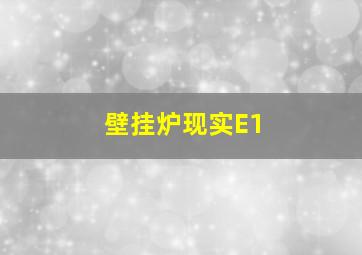 壁挂炉现实E1