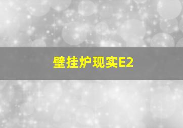 壁挂炉现实E2