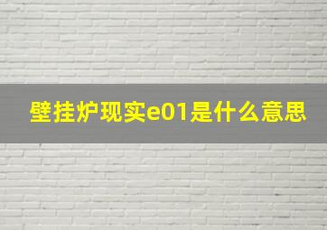 壁挂炉现实e01是什么意思