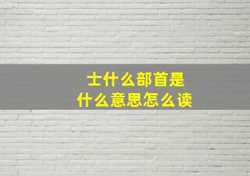 士什么部首是什么意思怎么读