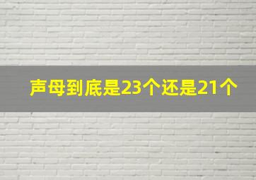 声母到底是23个还是21个