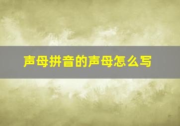 声母拼音的声母怎么写