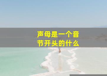 声母是一个音节开头的什么