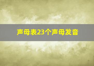 声母表23个声母发音