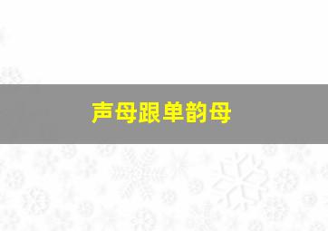 声母跟单韵母