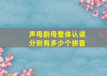 声母韵母整体认读分别有多少个拼音