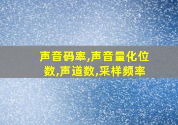 声音码率,声音量化位数,声道数,采样频率