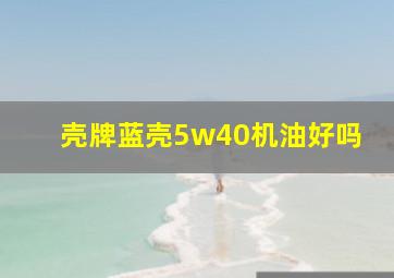 壳牌蓝壳5w40机油好吗