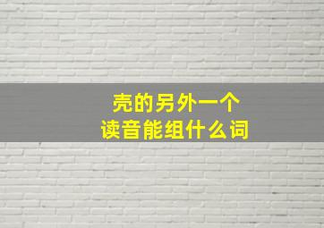 壳的另外一个读音能组什么词