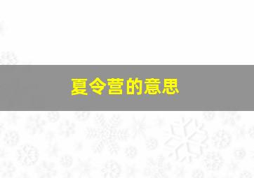 夏令营的意思