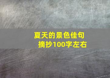 夏天的景色佳句摘抄100字左右