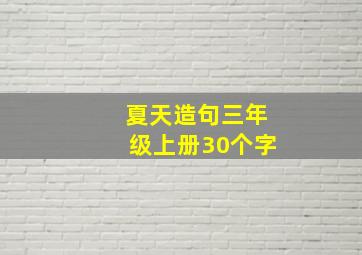 夏天造句三年级上册30个字