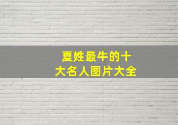 夏姓最牛的十大名人图片大全