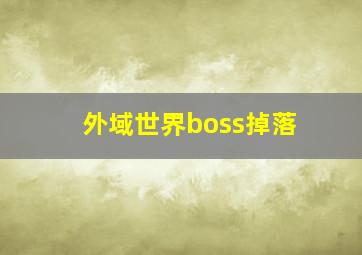 外域世界boss掉落