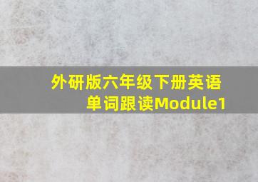 外研版六年级下册英语单词跟读Module1