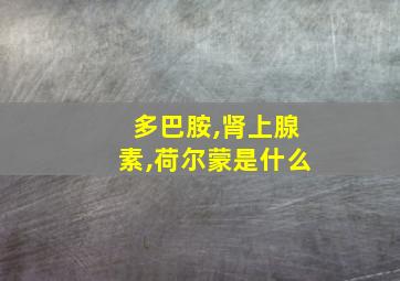 多巴胺,肾上腺素,荷尔蒙是什么