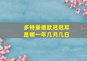 多特蒙德欧冠冠军是哪一年几月几日