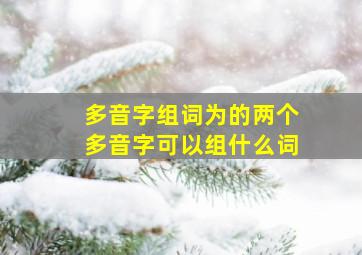 多音字组词为的两个多音字可以组什么词