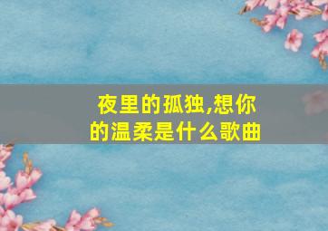 夜里的孤独,想你的温柔是什么歌曲