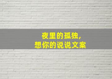 夜里的孤独,想你的说说文案