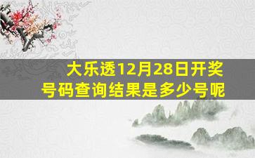 大乐透12月28日开奖号码查询结果是多少号呢