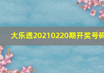 大乐透20210220期开奖号码