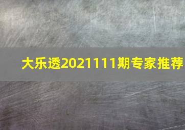 大乐透2021111期专家推荐