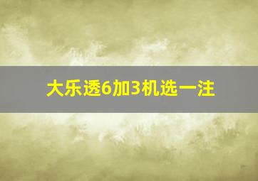 大乐透6加3机选一注