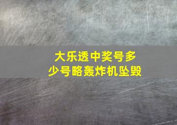 大乐透中奖号多少号略轰炸机坠毁