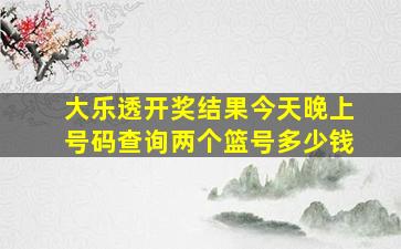 大乐透开奖结果今天晚上号码查询两个篮号多少钱