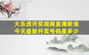 大乐透开奖视频直播新浪今天最新开奖号码是多少