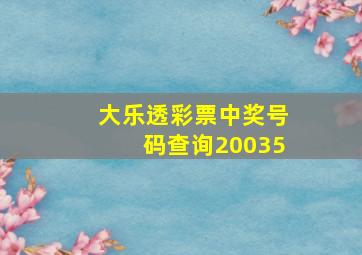 大乐透彩票中奖号码查询20035