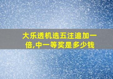 大乐透机选五注追加一倍,中一等奖是多少钱