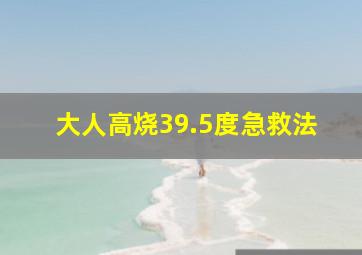 大人高烧39.5度急救法