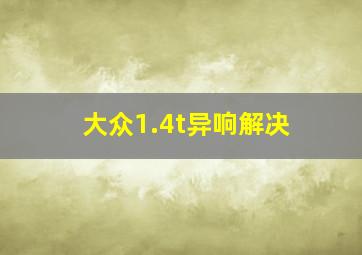 大众1.4t异响解决